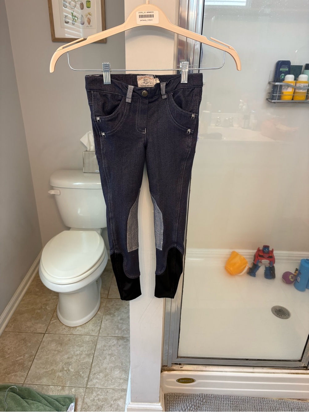 Kids Dark Denim Riding Jeans with Knee Patches